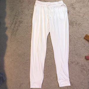 High Waisted White Joggers, Medium, Never worn